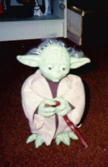 A prototype of a Yoda talking doll