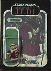 Yoda Claus (Santa Yoda) homemade toy on card