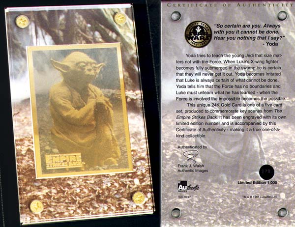 Gold plated Yoda card