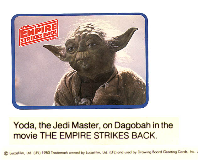 1980 Yoda postcard with some excerpts from the back