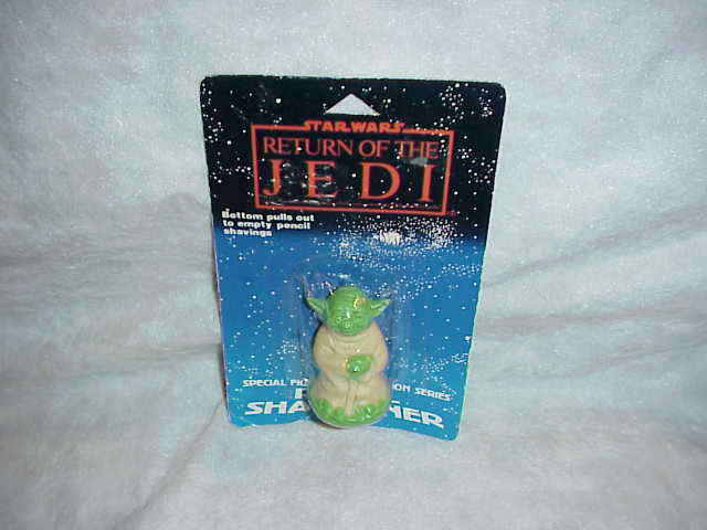 Yoda pencil sharpener on card