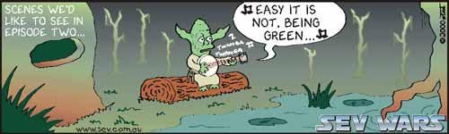 Sev Wars cartoon with Yoda