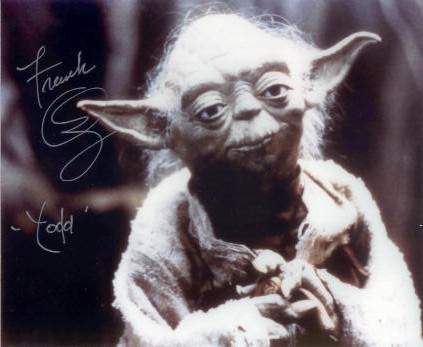 Frank Oz autographed Yoda picture