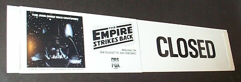 Empire Strikes Back Open/Closed sign with Vader on the closed side