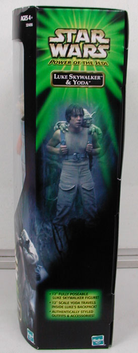Left side of Wal-Mart Luke/Yoda 12 inch figure's package
