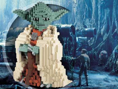Front left view of Ultimate Collectors Series LEGO Yoda