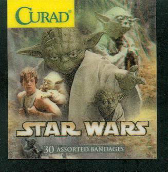 Curad Star Wars bandages package with Yoda on the front