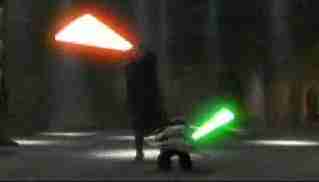 Yoda battling Count Dooku (from Attack of the Clones)