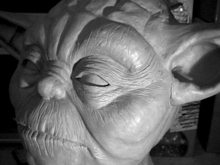 Detail of the custom Yoda sculpture