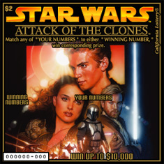 California Lottery ticket - Attack of the Clones poster