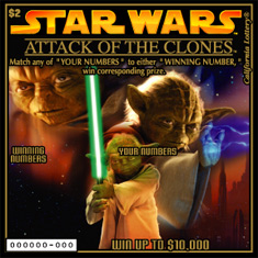 California Lottery ticket - Attack of the Clones - Yoda
