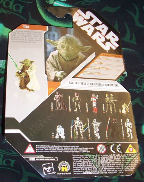 Hasbro - 30th Anniversary - Saga Legends - Yoda package - back