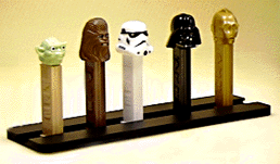 A picture of all the Star Wars Pez holders