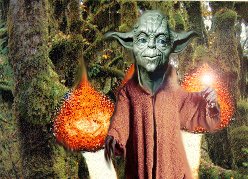 A fake Episode I pic of a magical Yoda