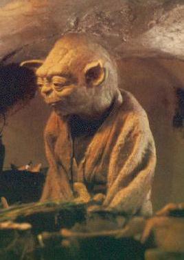 Yoda cooking in his hut