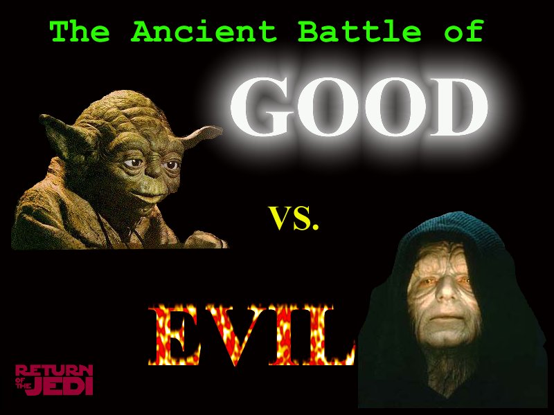 Good vs. Evil (Yoda vs. Emperor) background