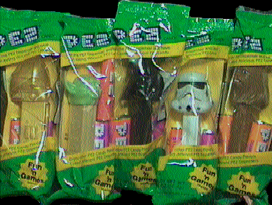 Pez made 5 different Star Wars Pez, and they each came carded and in ...
