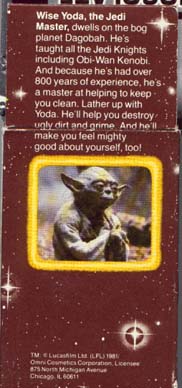 The back of the Yoda soap box