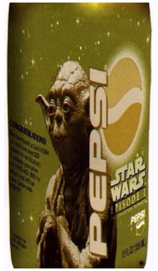 The gold Yoda Pepsi can from Episode I (with Empire Strikes Back picture)(courtesy of Counting Down)