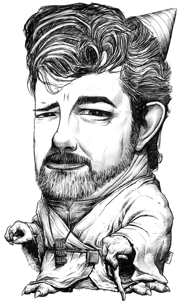 An illustration of Yoda with George Lucas' head (courtesy of Counting Down)