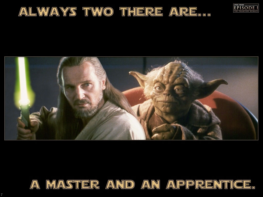 Yoda and Qui-Gon Jinn 'Always two there are, a master and an apprentice'