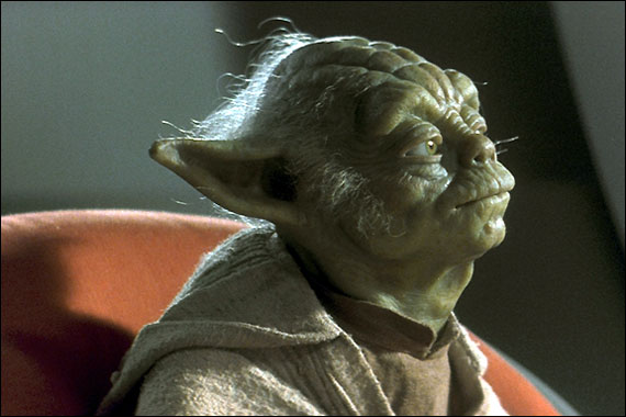 Episode I Yoda looking off into space