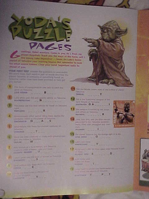 Yoda's puzzle pages (from Star Wars Kids magazine Issue #1)