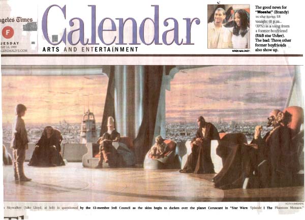 Jedi Council on the cover of the LA Times Calendar section