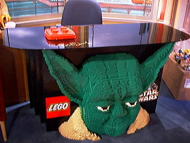 Yoda desk made completely out of Legos (from The Rosie O'Donnell Show)