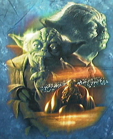 Front of an Episode I Yoda t-shirt