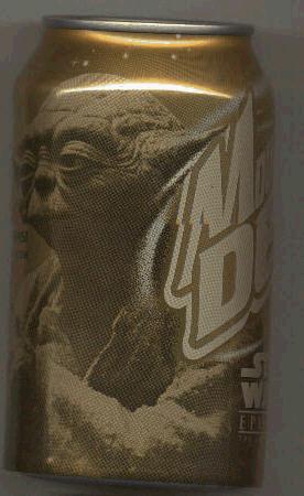 Gold Yoda can (Mountain Dew version - logo on right side of can)