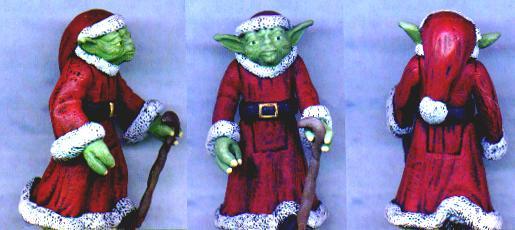 A custom Santa Yoda (Yoda Claus) toy loose