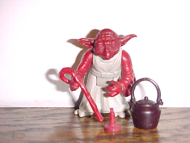 Prototype flashback Yoda toy with accessories