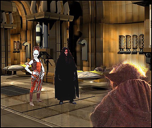 Yoda meets Darth Maul and Aurra Sing