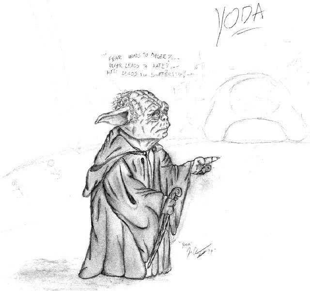 Nice sketch of the Episode I Yoda
