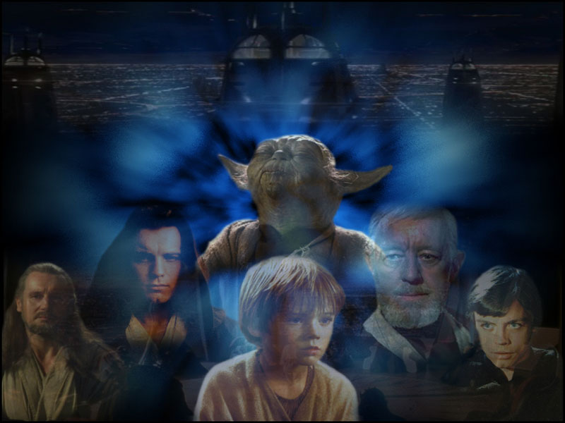 Collage of Jedi and the Jedi Temple on Coruscant