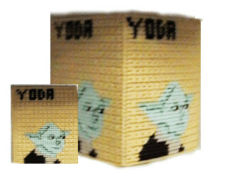 A homemade Yoda tissue box cover