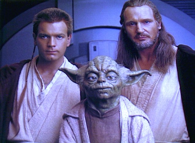 Yoda Obi Wan and Qui-Gon promotional shot