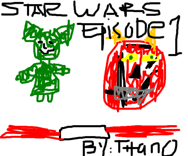 Very poor Episode I Yoda and Darth Maul drawn in Paint (by Thano)