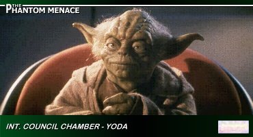 Episode I Yoda card 'Int - Council Chamber - Yoda'