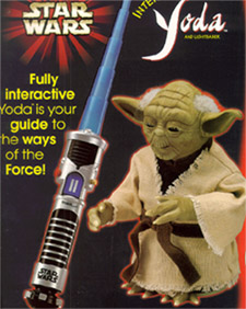 Interactive Yoda package advertisement