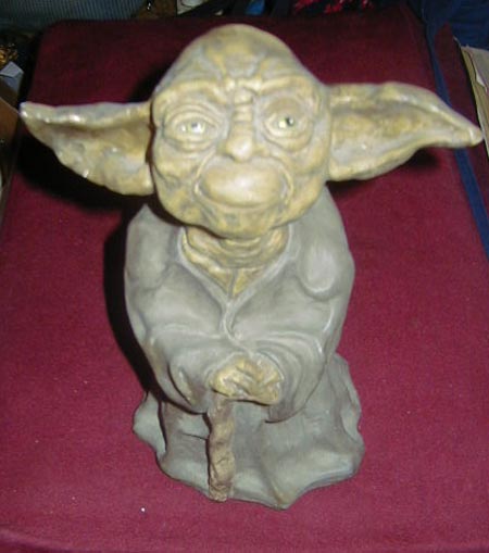 A Yoda made out of plaster
