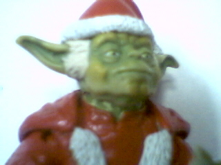 Custom made Santa Yoda figure (facial view)