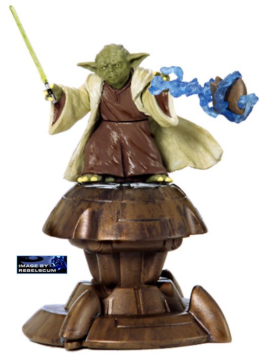 Attack of the Clones Yoda figure on base  (from RebelScum.com)