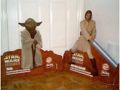 Attack of the Clones - Cardboard Yoda Lay's display piece