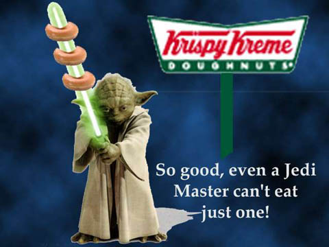 Fanmade parody Yoda Krispy Kreme advertisement