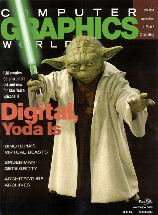 Yoda on the cover of the June 2002 issue of Computer Graphics World