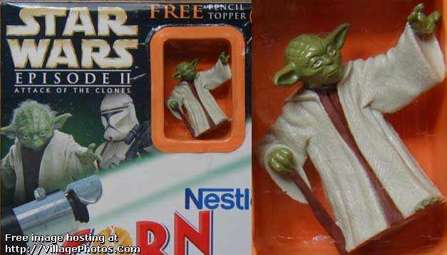 Asian cereal with a Yoda pencil topper
