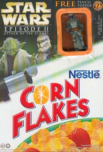Asian Corn Flakes with Yoda pencil topper