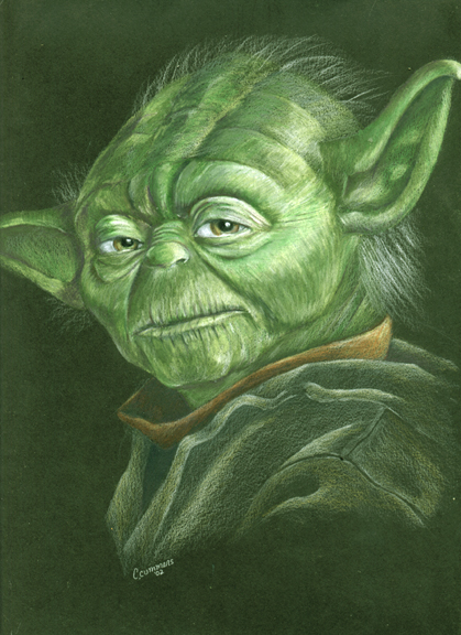 Hand drawn Yoda portrait